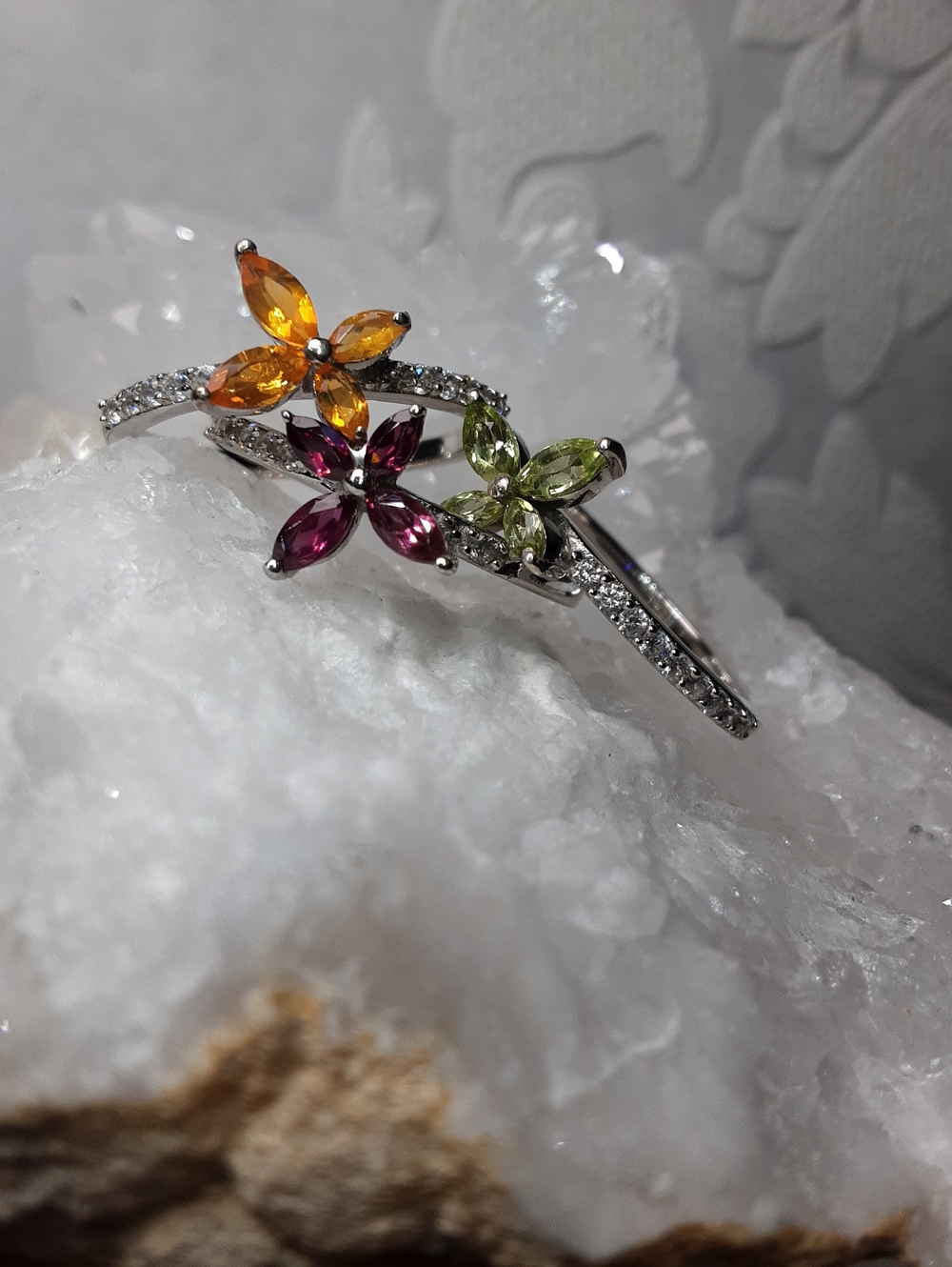 3 925 Multi Gemstone Ring Set.